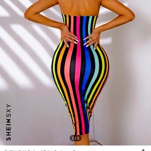 Shein sxy striped bodycon dress